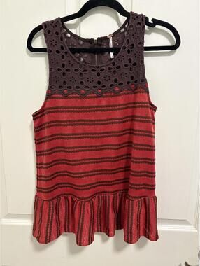 Free People Molly Retro Peplum Top Size S